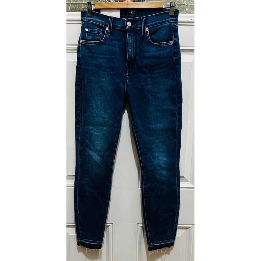 7‎ For All Mankind High Waist Ankle Skinny Harbor Jeans Size 26 Super Skinny